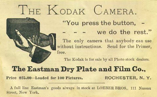 Image of Eastman Kodak Company Advertisement from 1889.