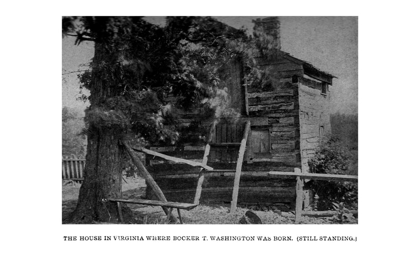 A high-quality image of the house in Virginia where Booker T. Washington was born.