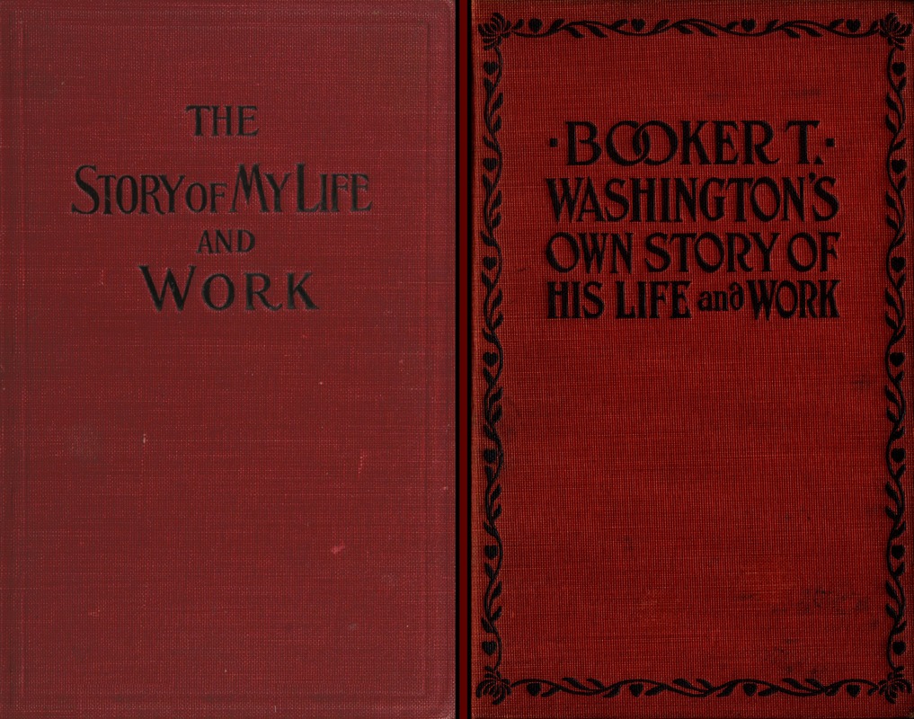 A high-quality image of both front covers of two books about Booker T. Washington: 