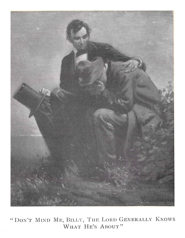 Picture of Abraham Lincoln consoling Billy Brown.
