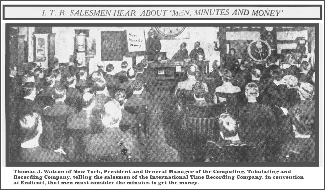 Picture of International Time Recording Salesmen hearing Thomas J. Watson Sr. talk about 