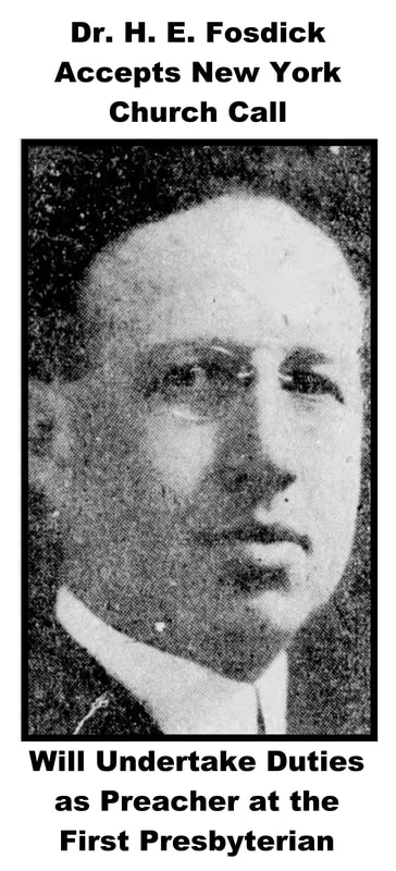 A low-quality portrait image of Dr. Harry Emerson Fosdick from the Buffalo Evening News, 1918.