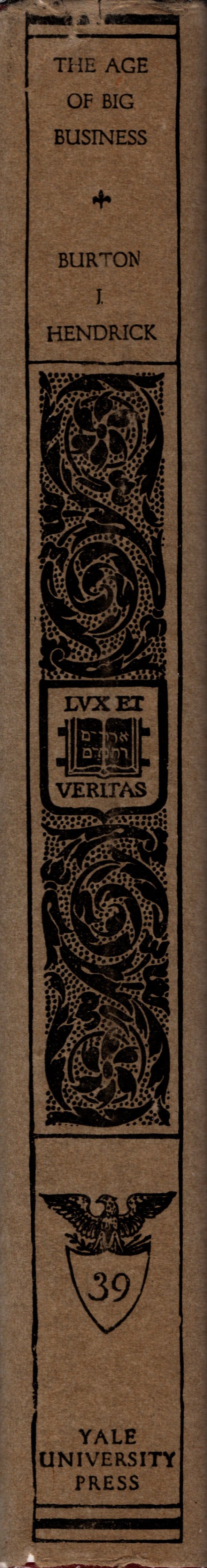 Picture of the spine of the dust cover of Burton J. Hendrick's 