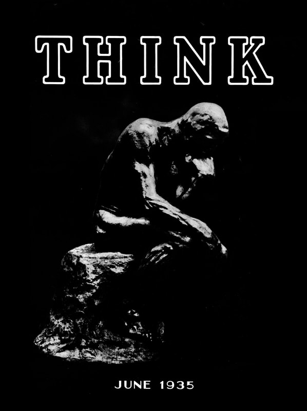 Image of the front cover of the June, 1935 issue of THINK Magazine.