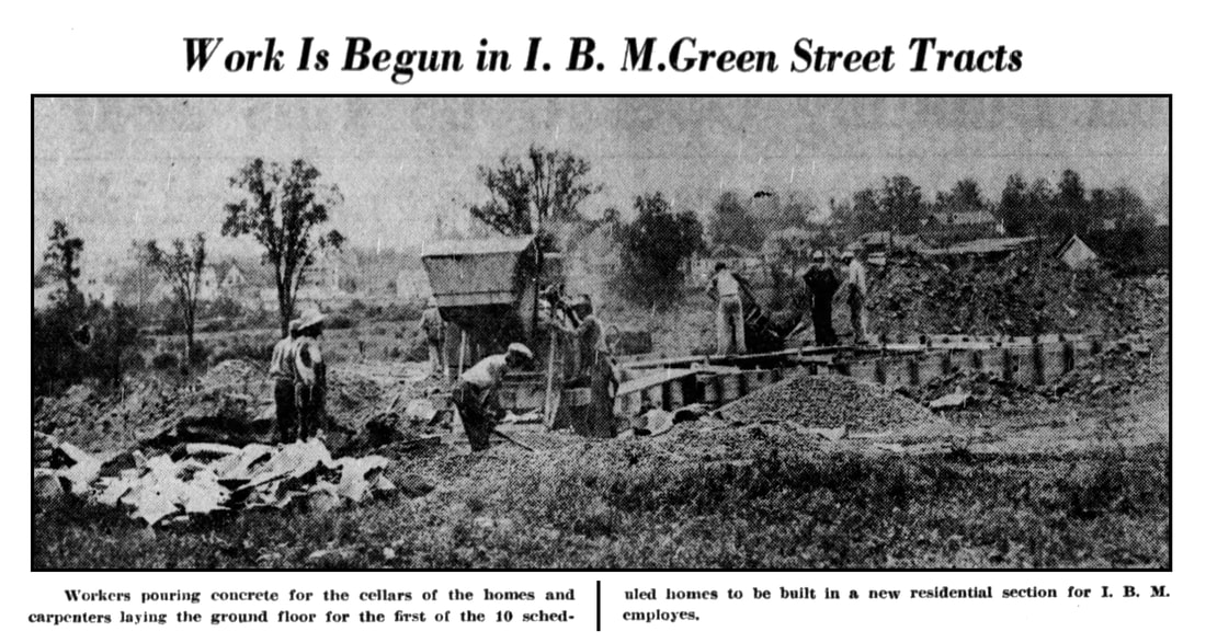 Picture of IBM Affordable Housing project getting started in June 1936.