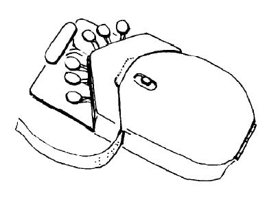 Black and white image of the Banks' Pocket-Braille Writer.