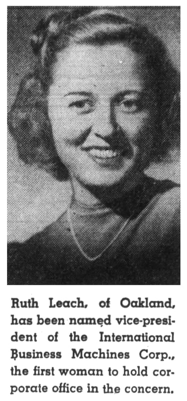 Picture of Ruth Leach at the time of her promotion to IBM Vice President.