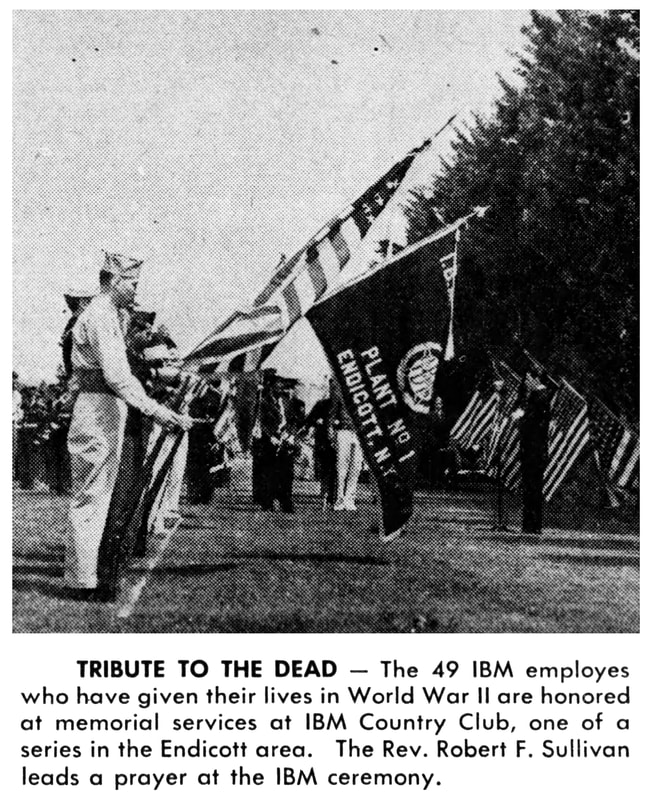Picture of IBM Endicott Ceremony for the 49 IBMers (at the time of the ceremony) who died during World War II.
