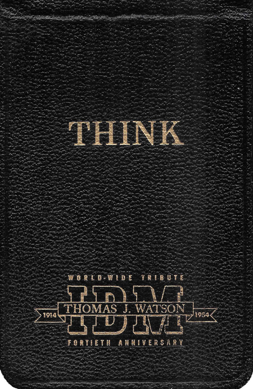 High quality image of front cover of IBM THINK Notebook from Tom Watson's 40th Anniversary.