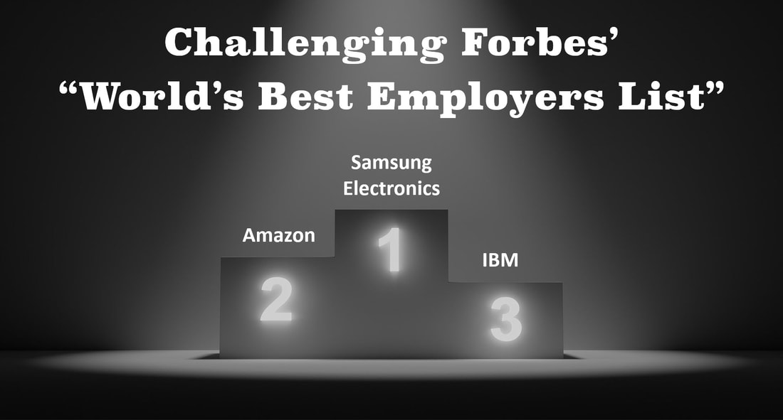 A picture of a winners podium showing IBM as the #3 World's Best Employer