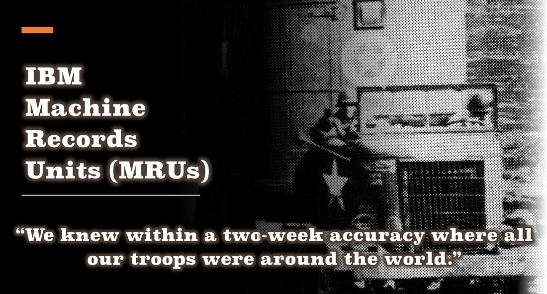 Black and white slide showing Machine Records Units crossing into Germany during World War II.