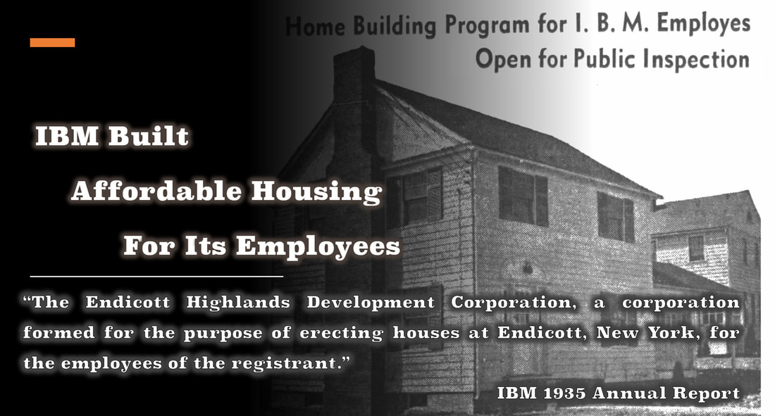A high-quality image of a two-story home being built by IBM for its employees with the tagline: 