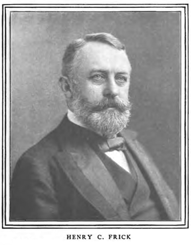 A portrait of Henry C. Frick, Chairman of Carnegie Company from 1890.