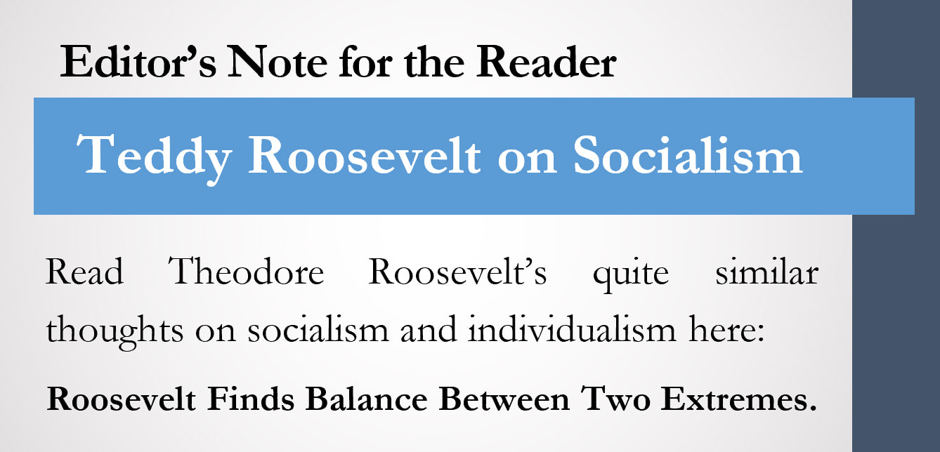 Sidebar with link to Teddy Roosevelt's thoughts on Socialism and Individualism.