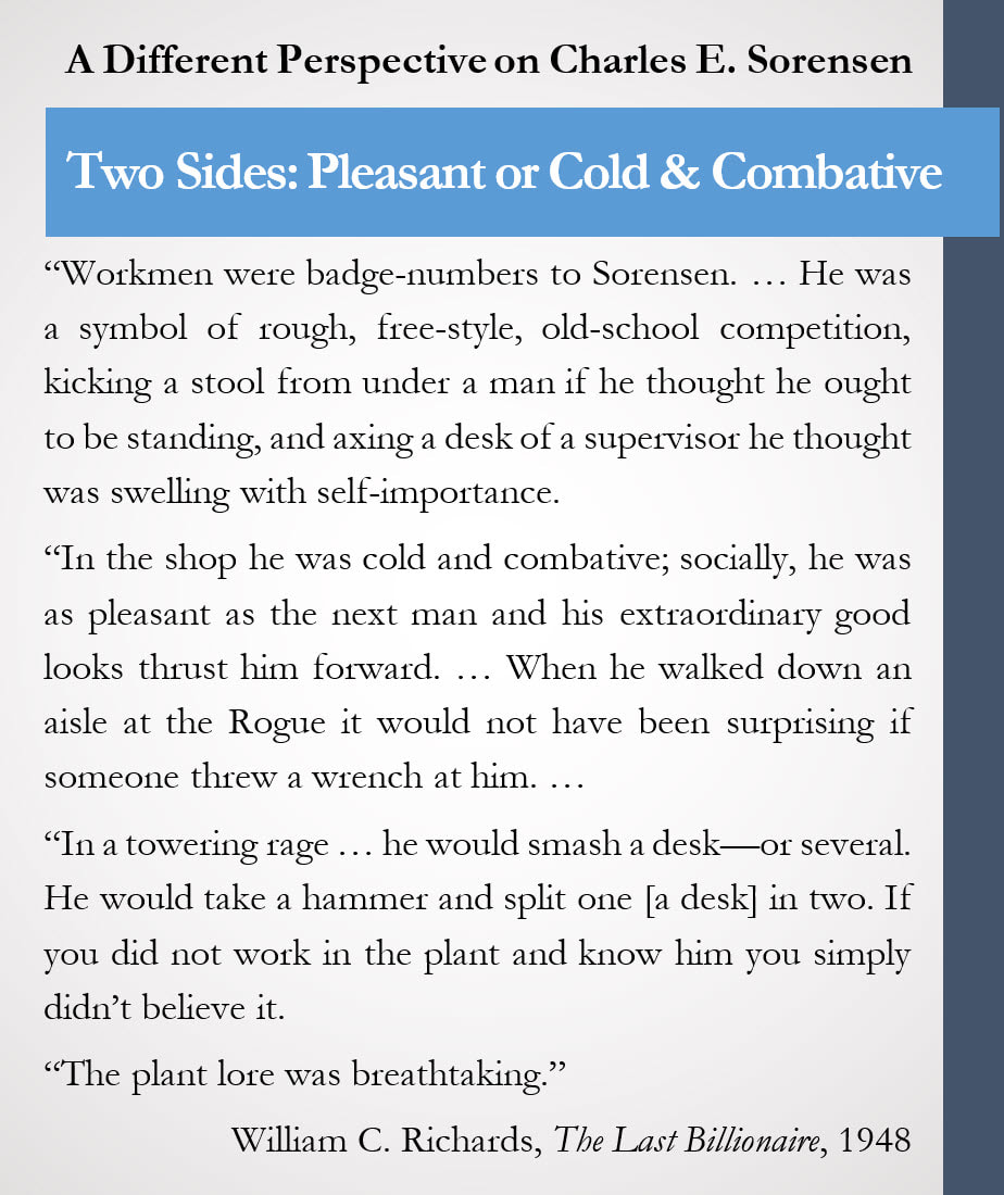 Sidebar with information on Charles E. Sorensen from William C. Richards' 