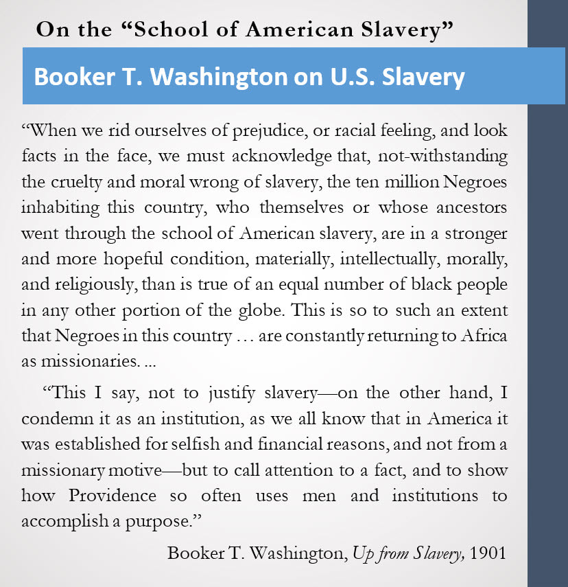 Sidebar image of Booker T. Washington's thoughts on the 