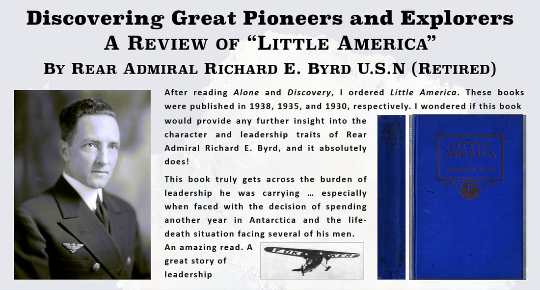 High quality image of Admiral Richard E. Byrd with the images of the front cover and spine of his book, 