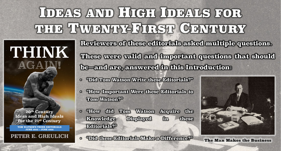High quality slide with an Introduction to THINK Again! 20th Century Ideas and High Ideals for the 21st Century.