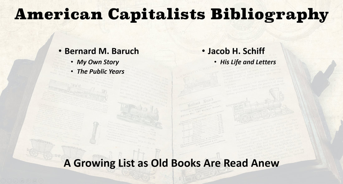 Image of Peter E. Greulich's American Capitalist Bibliography including Bernard Baruch and Jacob H. Schiff.