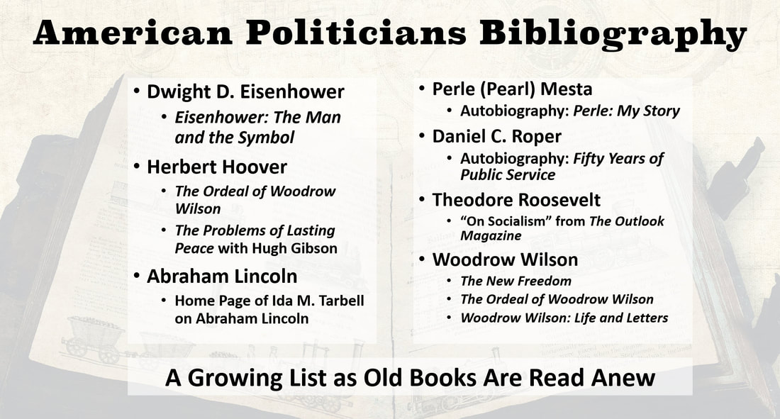 Image of Peter E. Greulich's American Politicians Bibliography including Theodore Roosevelt, Woodrow Wilson and others.