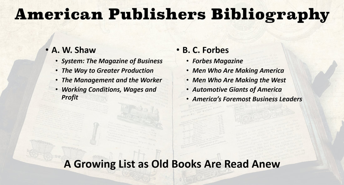 Image of Peter E. Greulich's American Publishers Bibliography including A. W. Shaw and B. C. Forbes.