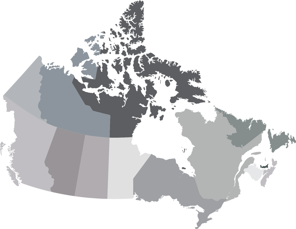 A map of Canadian provinces