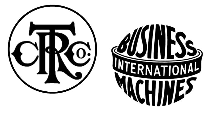 High-quality black-and-white images of the C-T-R Company and IBM logos from the early 20th Century.