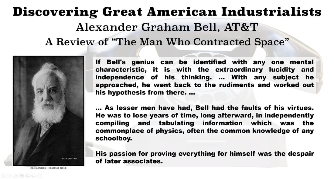 Image of Alexander Graham Bell and quote from his biography, 