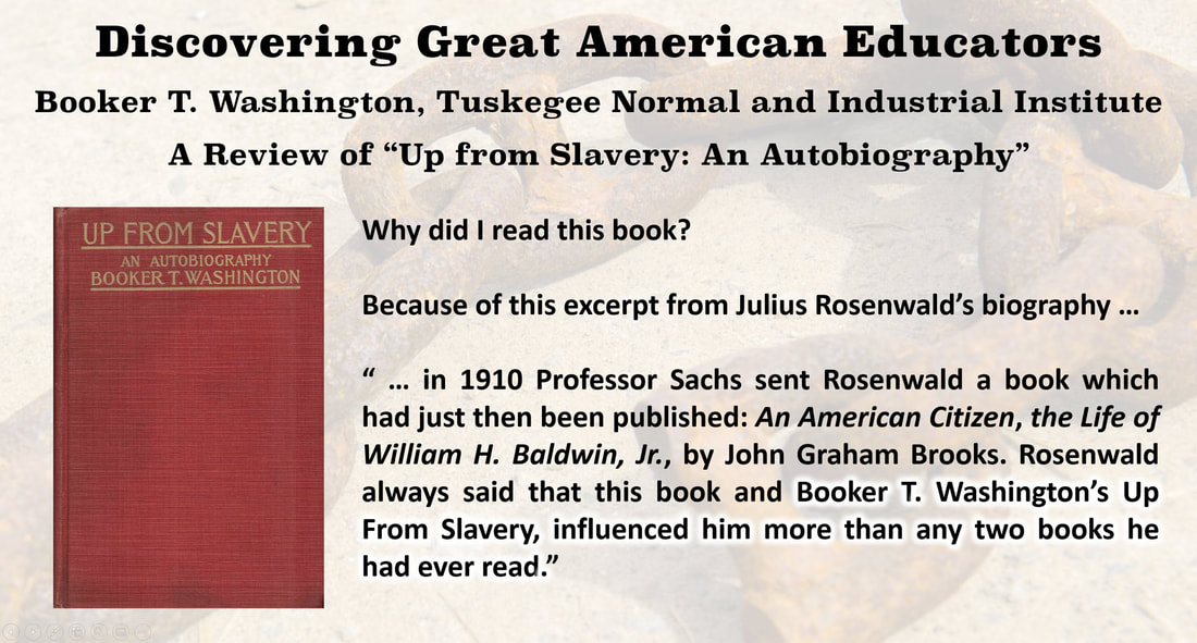 Image of Peter E. Greulich's American Educators Bibliography including Booker T. Washington.
