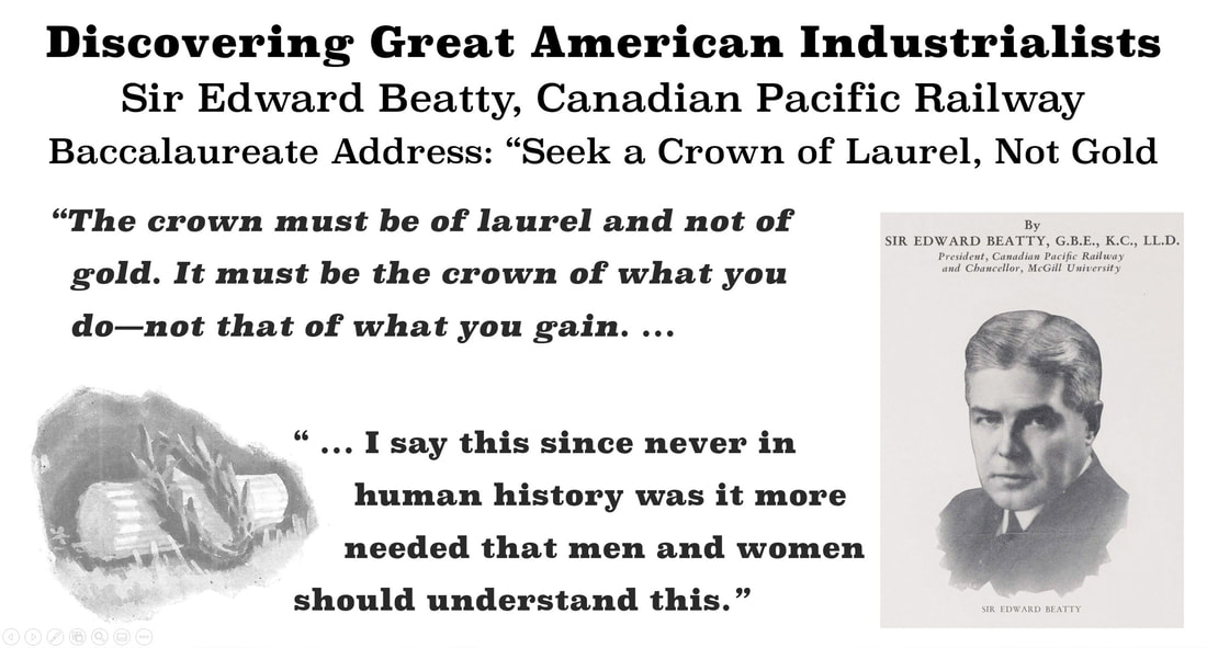 Image of Sir Edward Beatty, President Canadian Pacific Railway and Baccalaureate Address: 