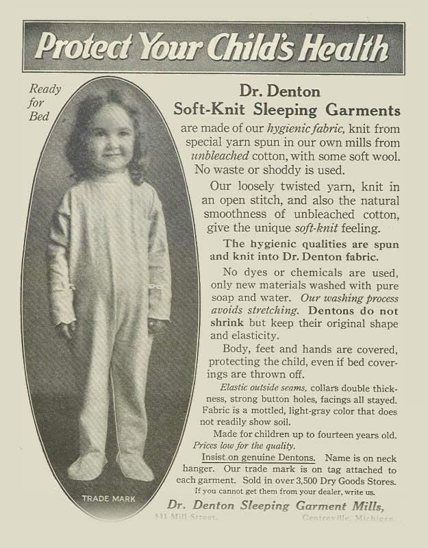 Picture of an advertisement for Dr. Denton Pajamas.