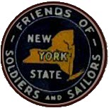 A picture of New York on a pin of a 