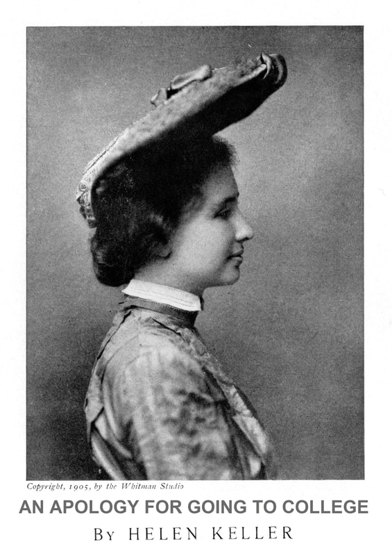 A beautiful picture of a young Helen Keller in a hat.