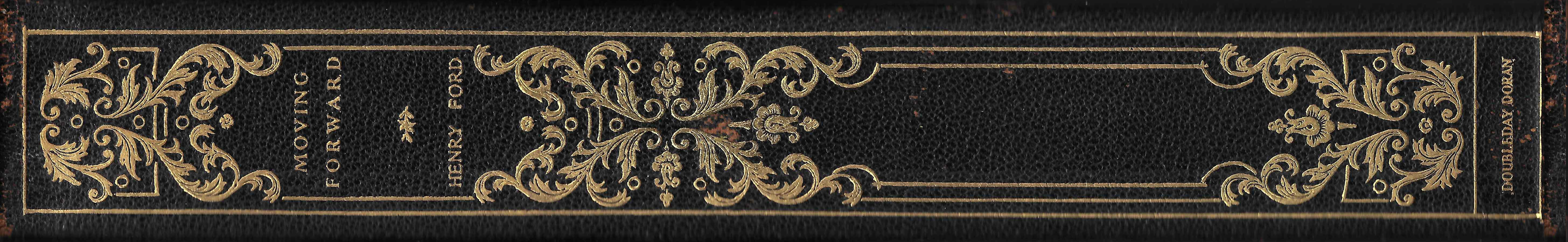 Image of the spine of Henry Ford's and Samuel Crowther's book, 
