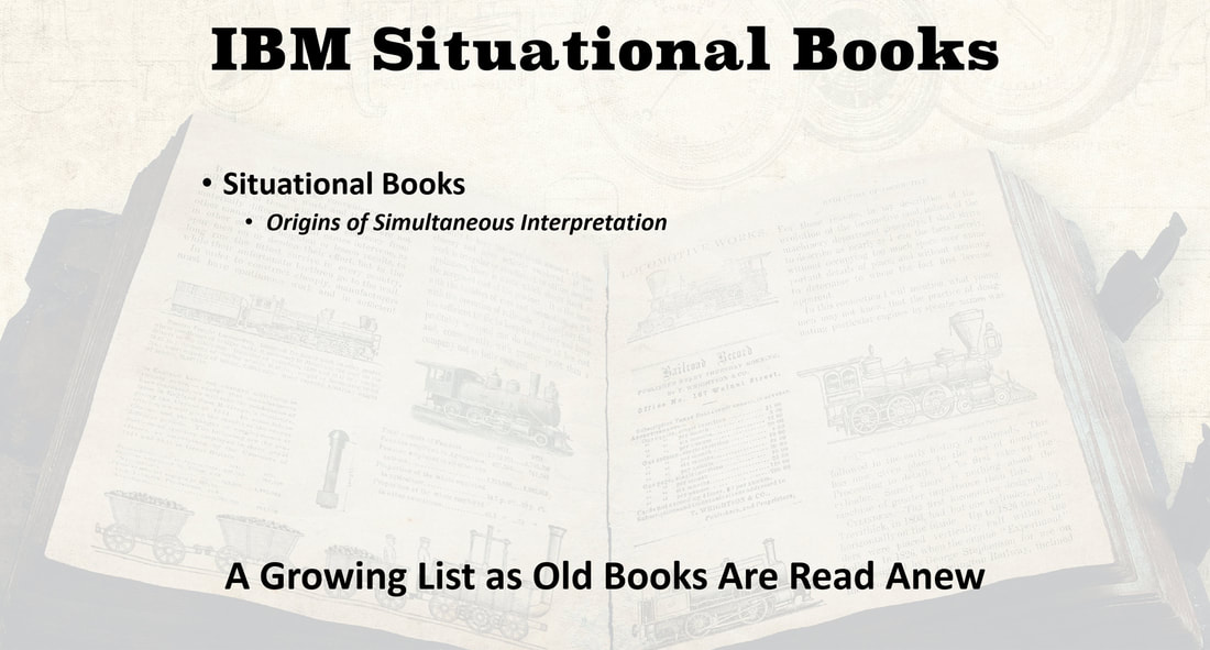 A slide showing some situational books that would prove to be aids in researching IBM.