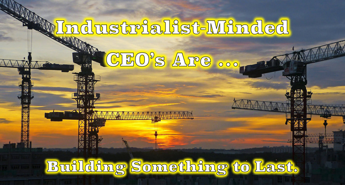 Picture of cranes at sunset building something with the tagline: 