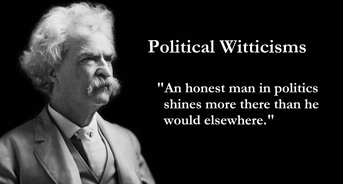 Image of Mark Twain and his Political Witticism about 