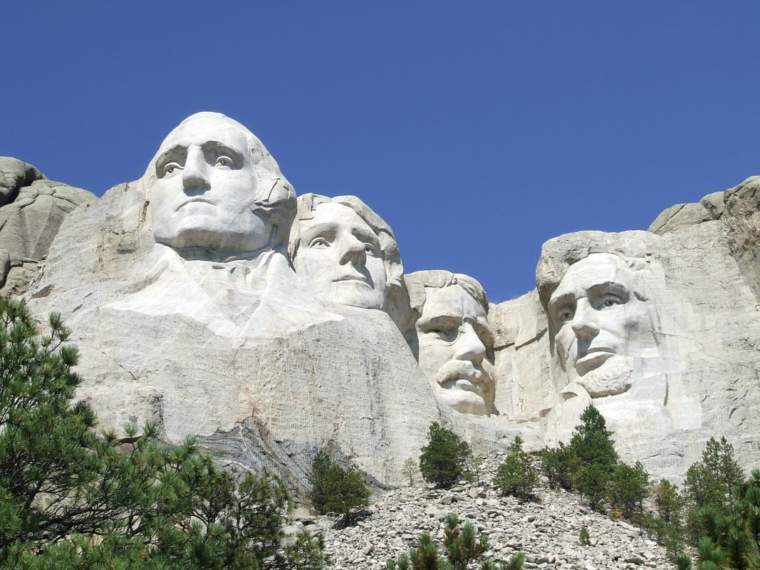 Picture of Mount Rushmore with Thomas Jefferson on it.