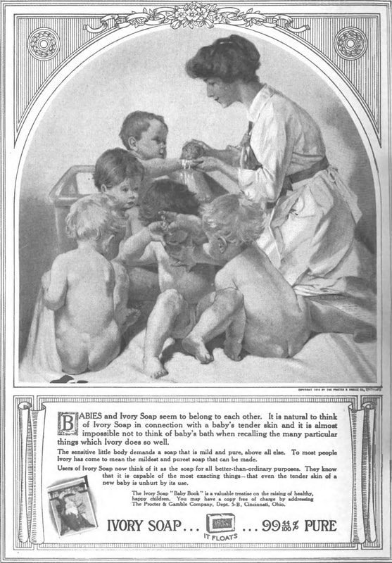 Picture of Ivory Soap advertisement: Woman and five young children.