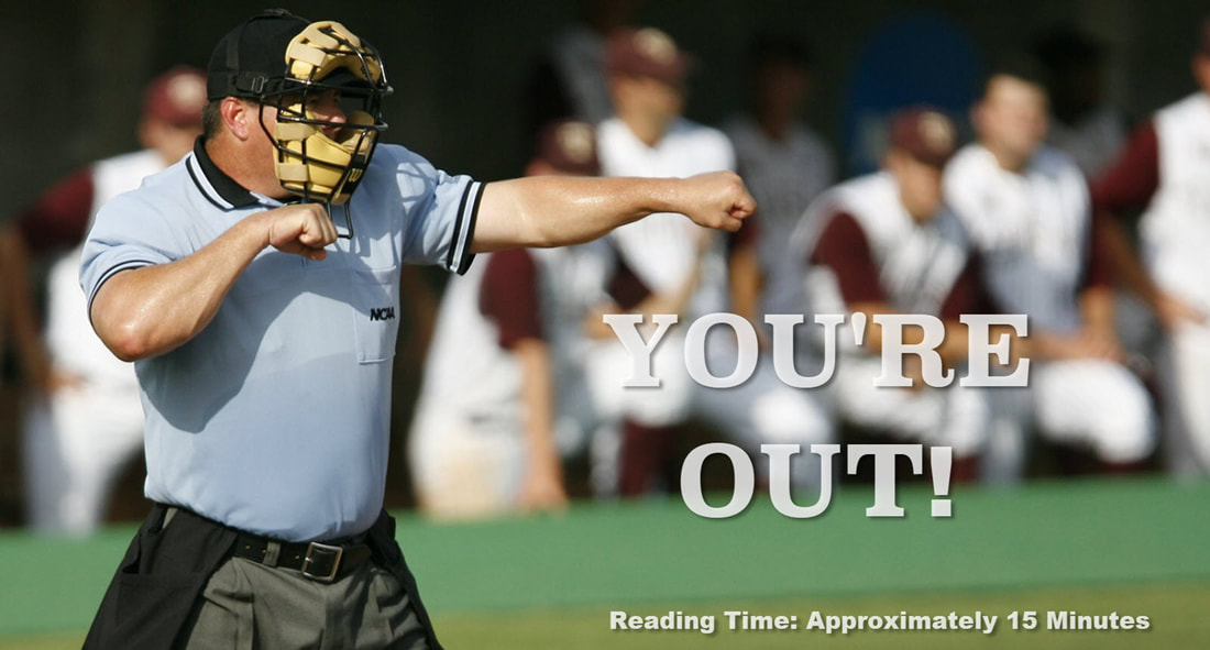 Picture of a baseball umpire making the 