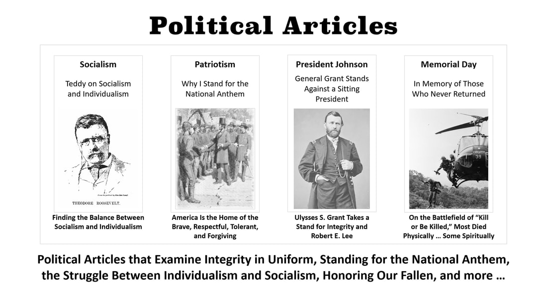 Image of Political articles on: Theodore (Teddy) Roosevelt and Socialism, Patriotism, Ulysses S. Grant and Memorial Day.