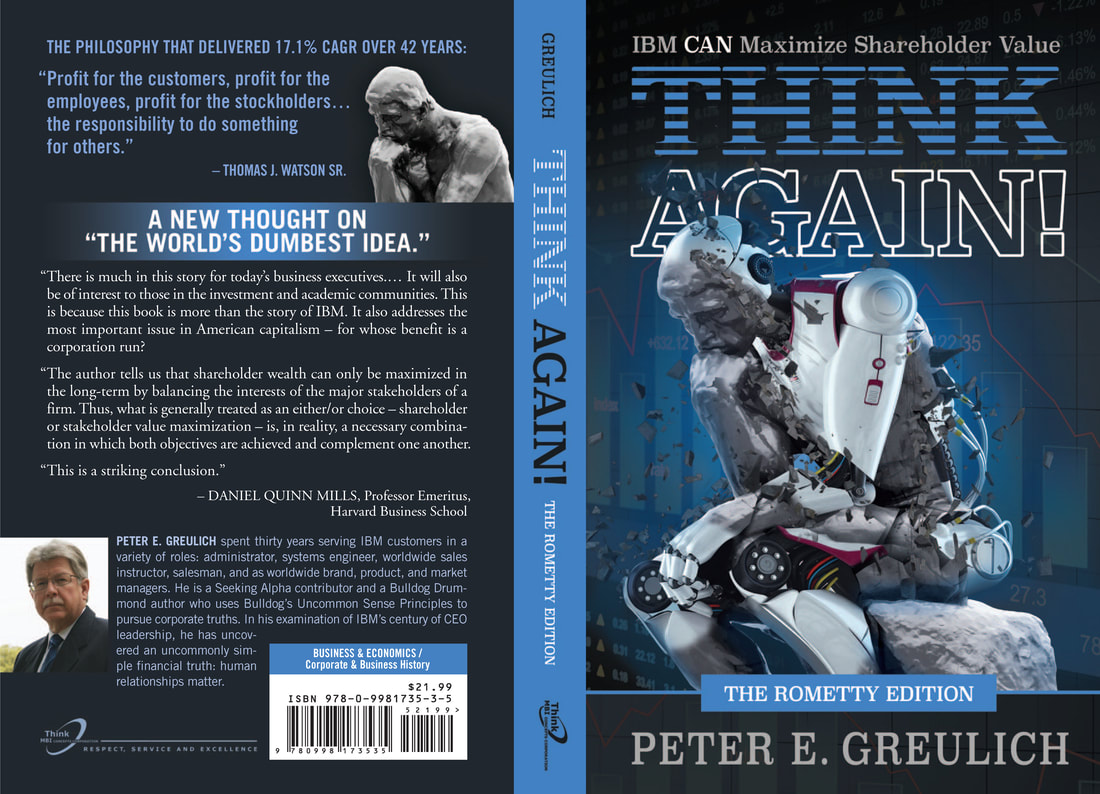 Full front, back and spine image of THINK Again!: The Rometty Edition.