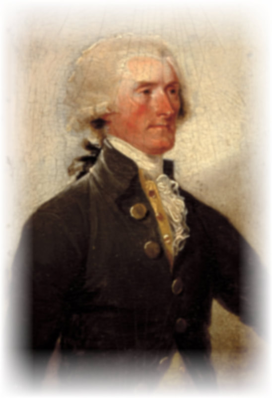 Image of Thomas Jefferson standing and looking right.