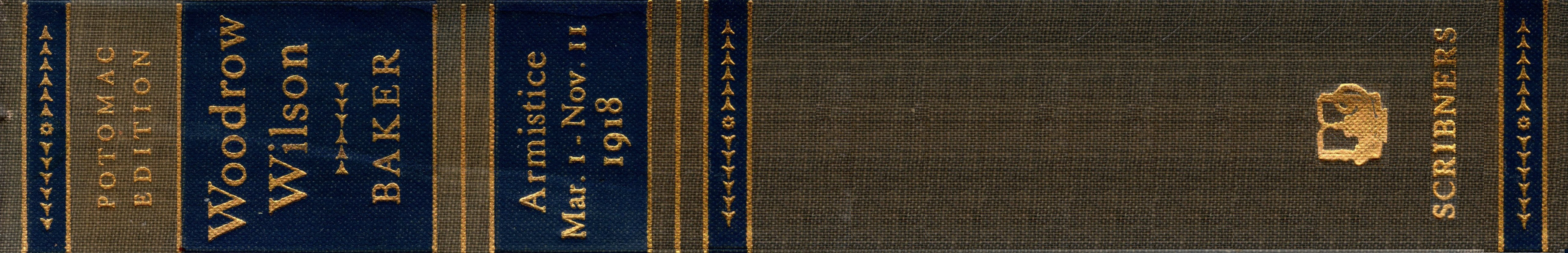 Image of the spine of Woodrow Wilson Life and Letters: Armistice - 1918