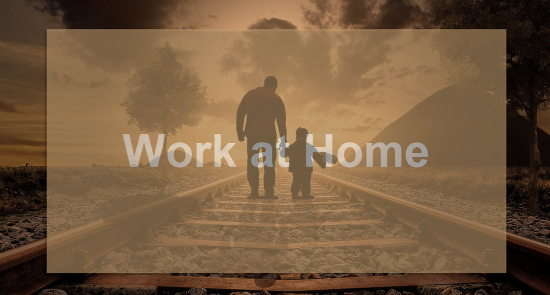 An image of railroad tracks a father and son walking on them with the tagline: 