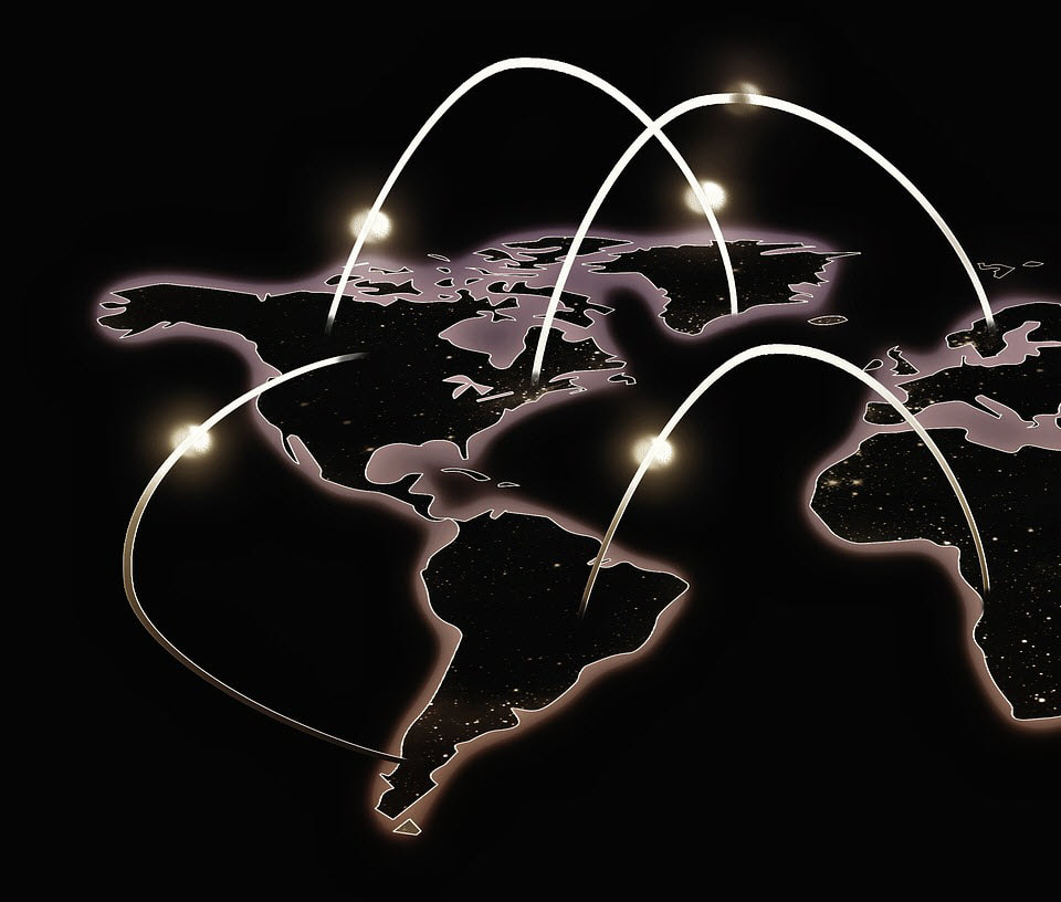 Image of Western Hemisphere and interlocking lights.